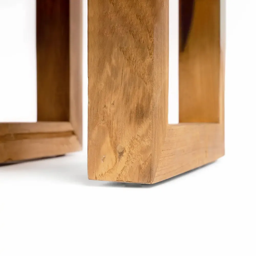 Coffee tables - The Reclaimed Teak Side Table - Natural - BAZAR BIZAR LIVING