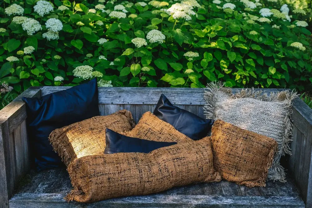 Cushions - The Four Panel Leather Cushion Cover - Black - 60x60 - BAZAR BIZAR LIVING