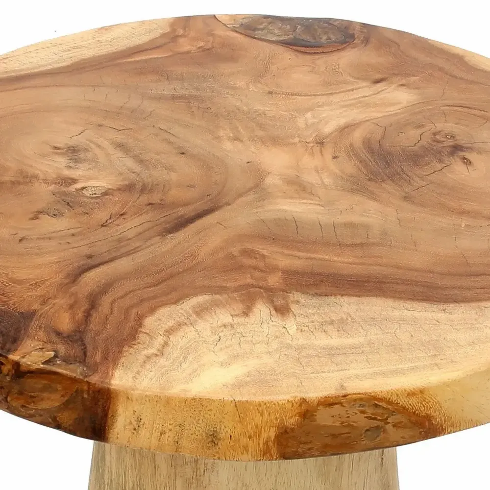 Other tables - The Timber Conic Side Table - Natural - 50 - BAZAR BIZAR LIVING