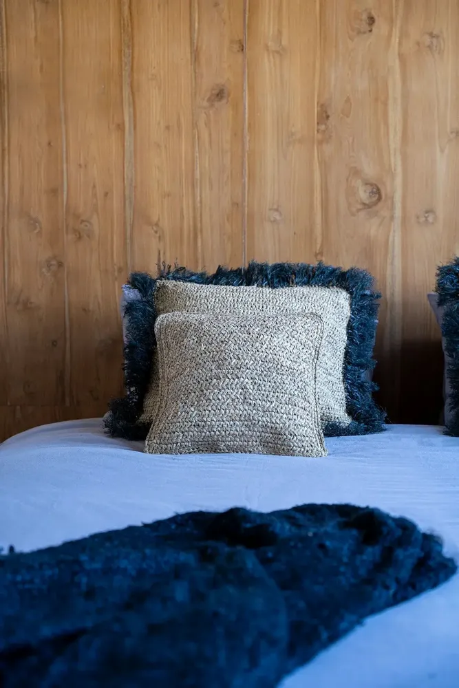 Coussins - La Housse De Coussin Raffia Flores Carrée - Naturel - 40x40 - BAZAR BIZAR LIVING