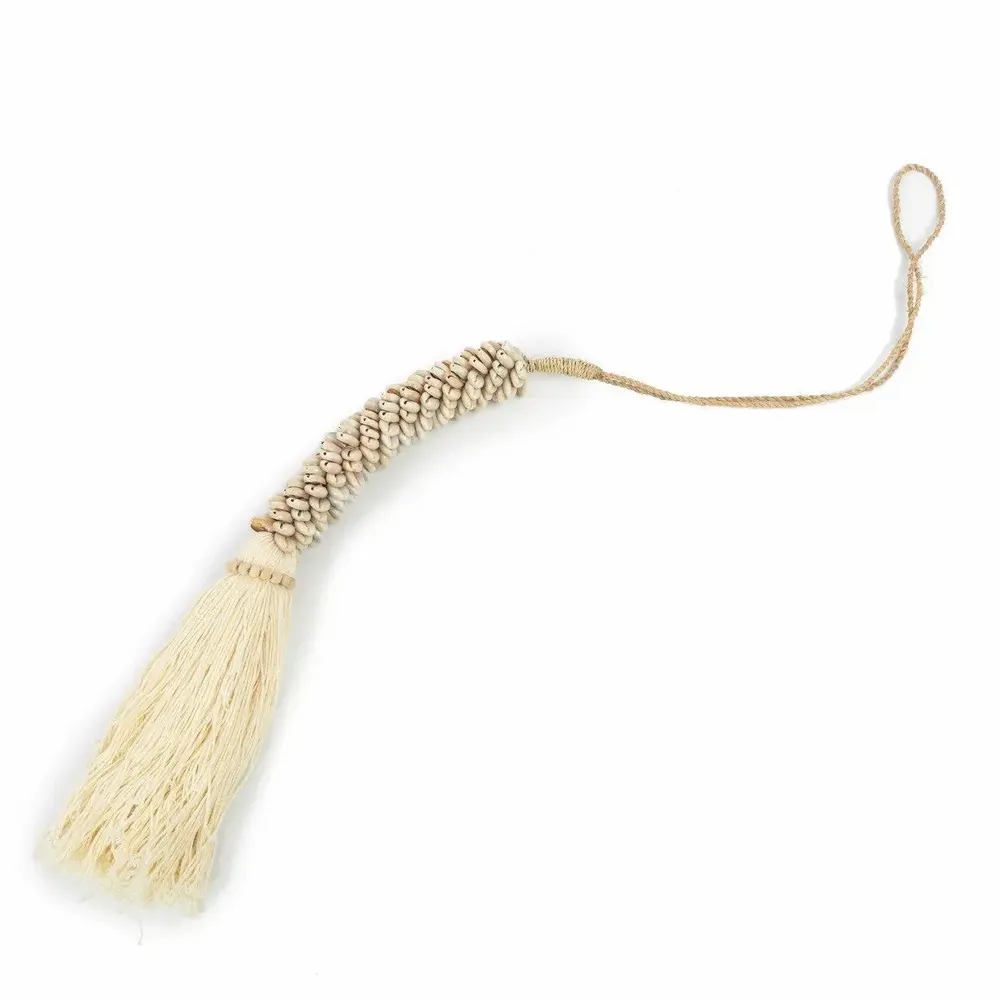 Decorative objects - The Cowrie & Cotton Tassel - Natural - BAZAR BIZAR LIVING