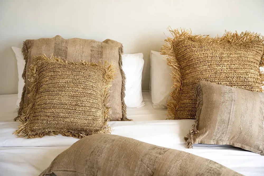 Coussins - La Housse De Coussin Raffia Carré - Naturel - 40x40 - BAZAR BIZAR LIVING