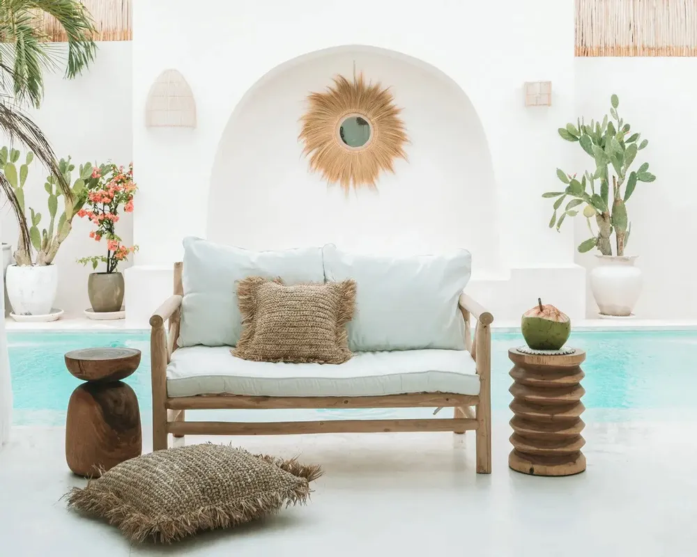 Cushions - The Raffia Cushion Cover Square - Natural - 60x60 - BAZAR BIZAR LIVING