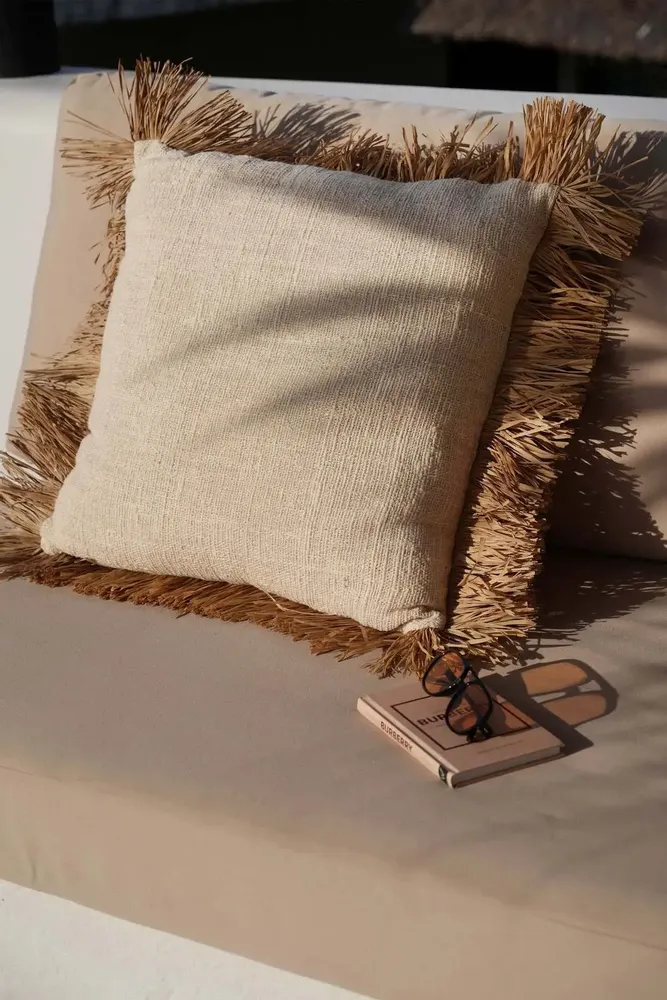Cushions - The Saint Tropez Cushion Cover - Natural White - 60x60 - BAZAR BIZAR LIVING