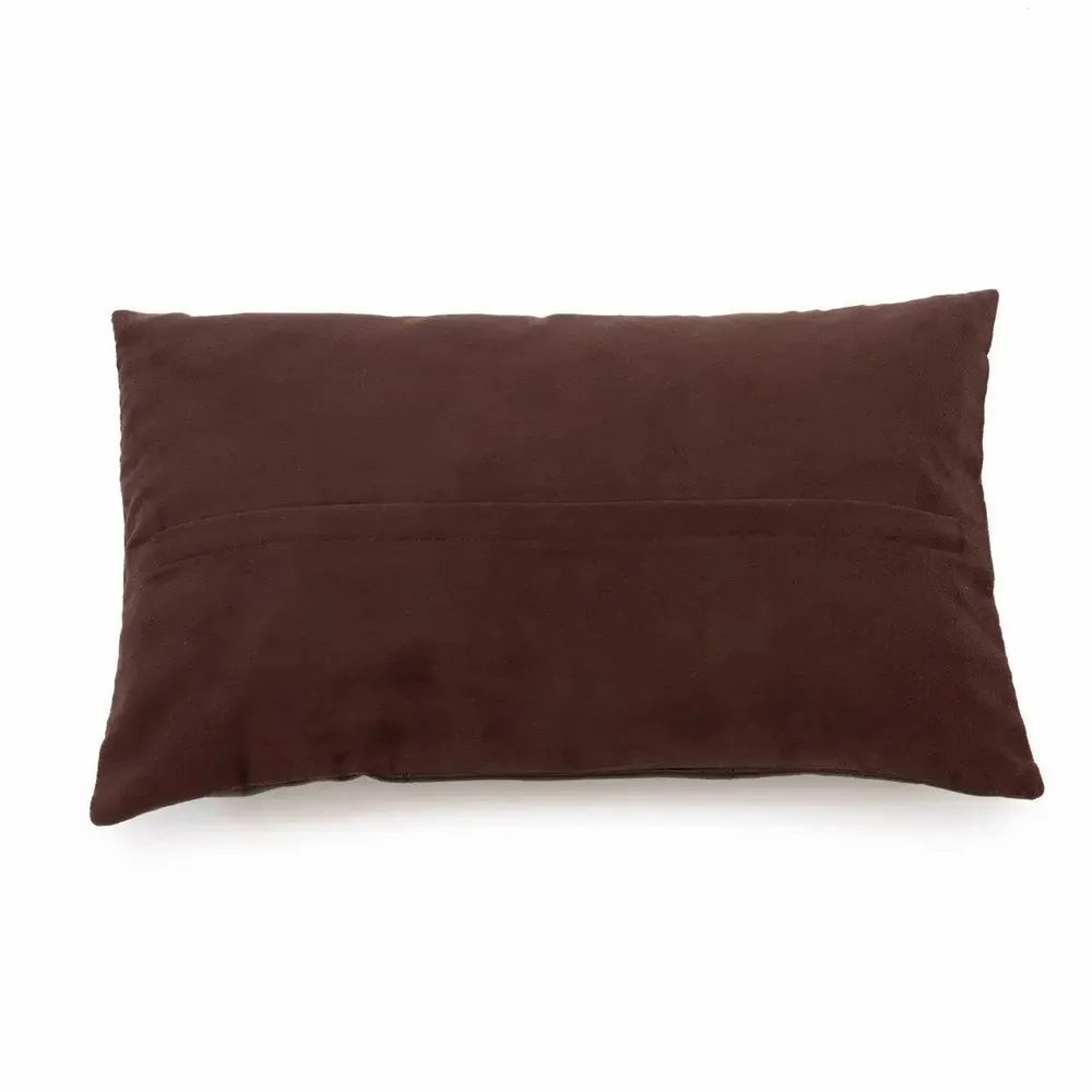 Coussins - La Housse De Coussin Six Leather Panel - Chocolat - 30x50 - BAZAR BIZAR LIVING