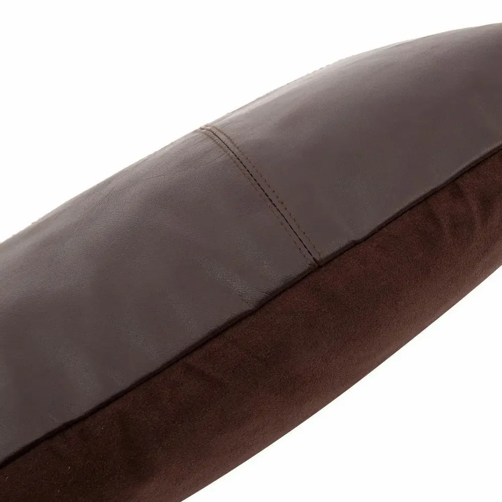 Coussins - La Housse De Coussin Six Leather Panel - Chocolat - 30x50 - BAZAR BIZAR LIVING
