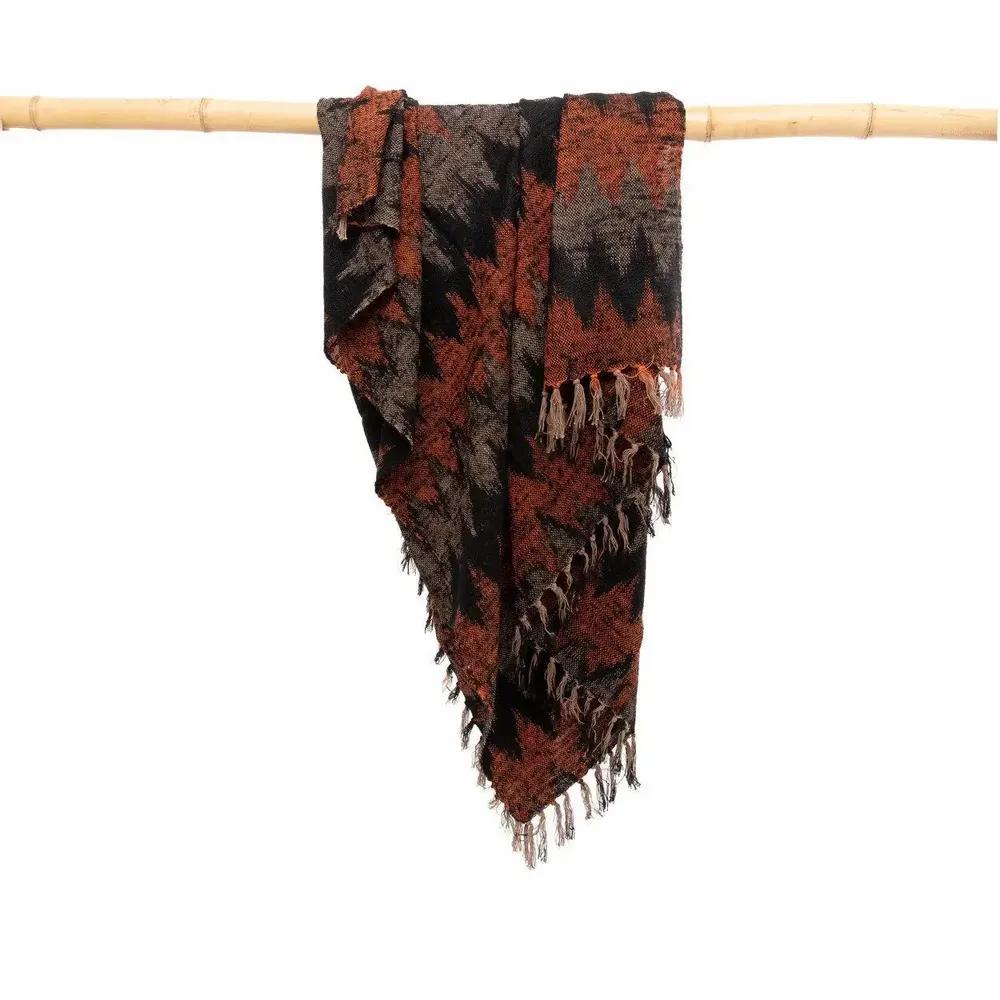 Plaids - Le S'il Vous Plaid - Noir Orange - BAZAR BIZAR LIVING