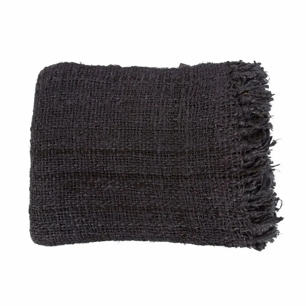 Throw blankets - The s'il vous Plaid - Black Navy - BAZAR BIZAR LIVING