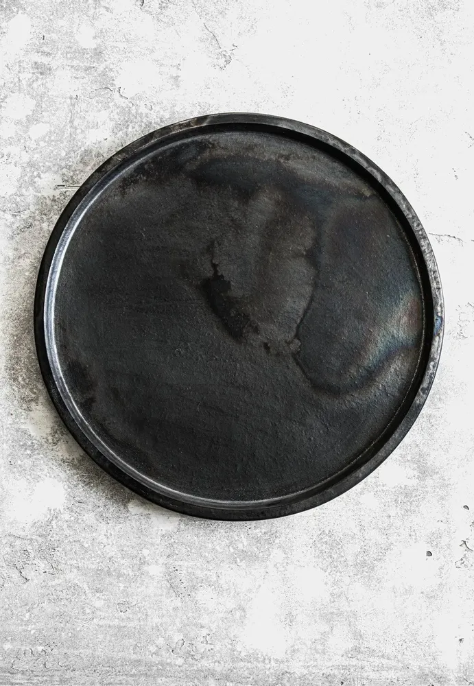 Platter and bowls - The Burned Plate - Black - M - BAZAR BIZAR LIVING