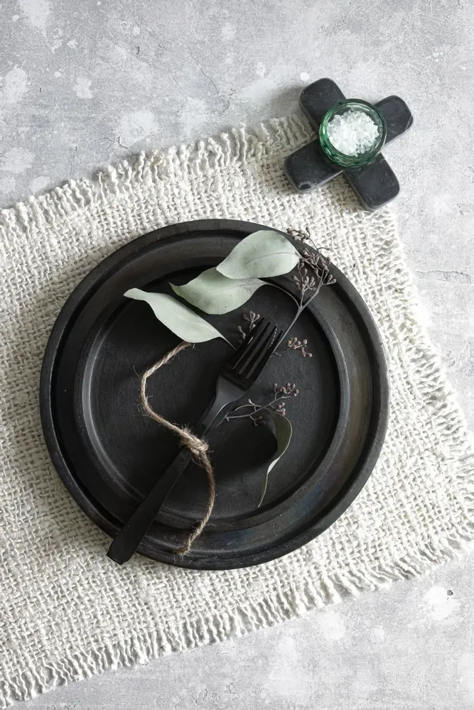 Platter and bowls - The Burned Plate - Black - M - BAZAR BIZAR LIVING