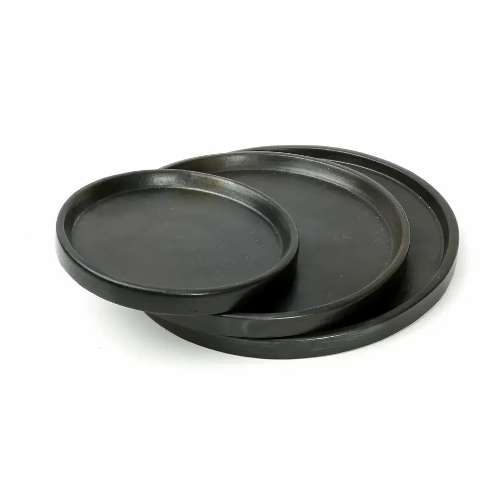 Plats et saladiers - L'Assiette En Terre Cuite Brûlée - Noir - S - BAZAR BIZAR LIVING