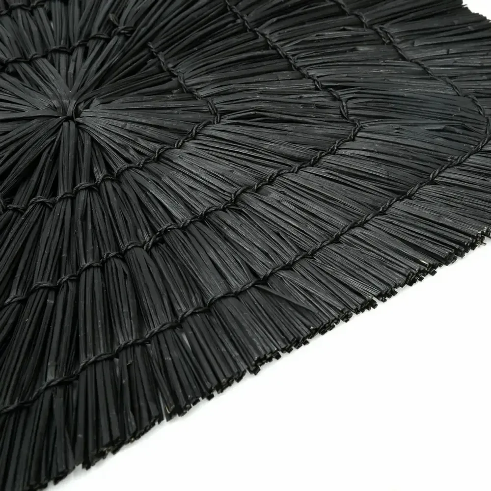 Placemats - The Alang Alang Placemat - Rectangular - Black - BAZAR BIZAR LIVING