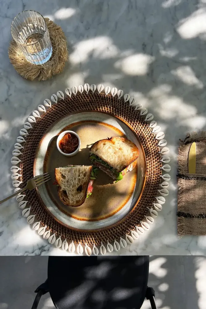 Placemats - The Colonial Shell Placemat - Natural Brown - BAZAR BIZAR LIVING
