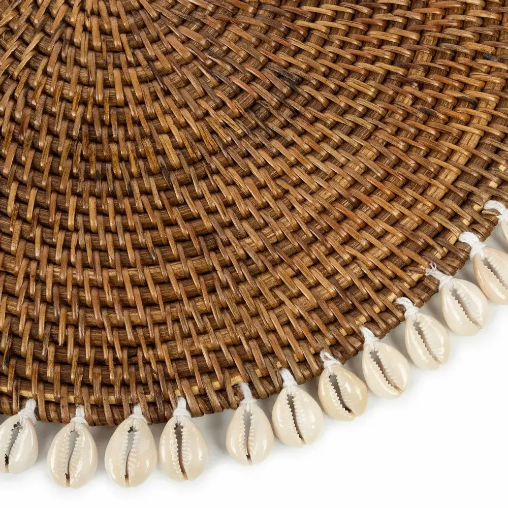 Placemats - The Colonial Shell Placemat - Natural Brown - BAZAR BIZAR LIVING