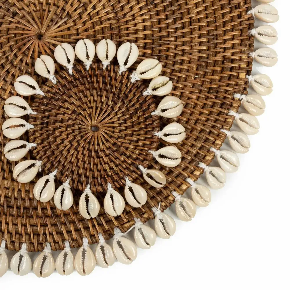 Placemats - The Colonial Shell Placemat - Natural Brown - BAZAR BIZAR LIVING