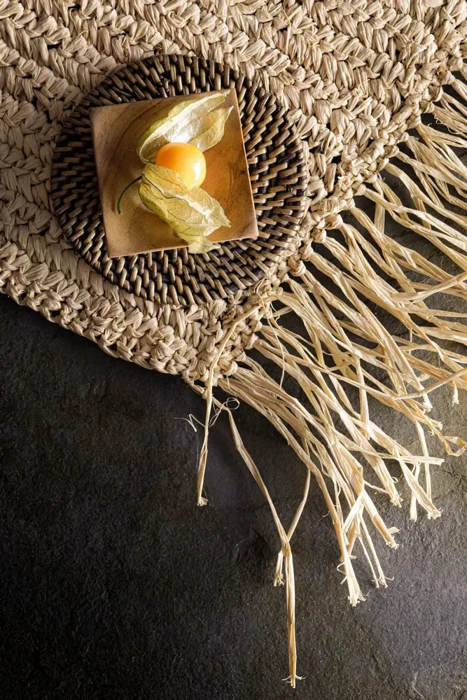 Placemats - The Fringe Raffia Placemat Rectangular - Natural - BAZAR BIZAR LIVING