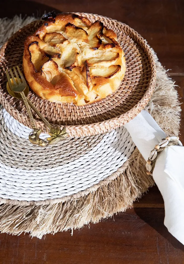 Placemats - The Seagrass Raffia Placemat - Natural White - BAZAR BIZAR LIVING