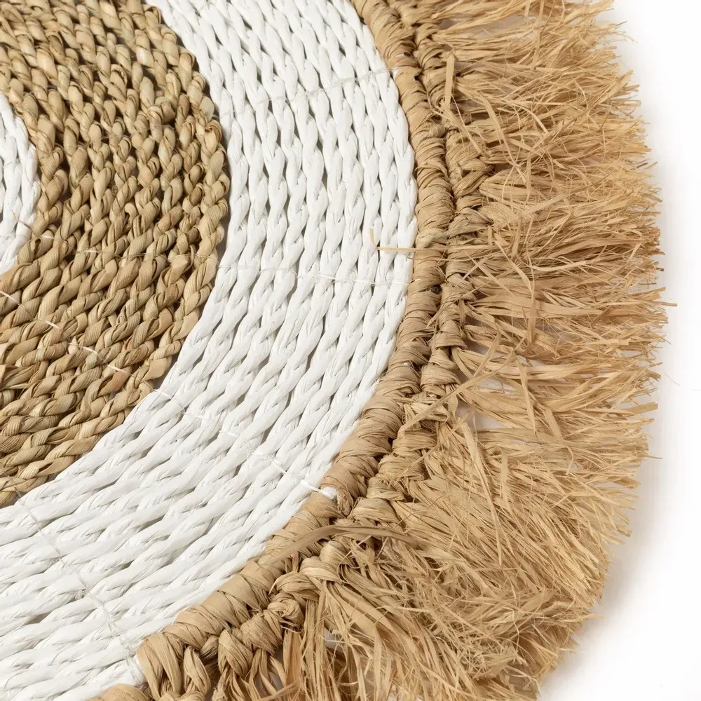Placemats - The Seagrass Raffia Placemat - Natural White - BAZAR BIZAR LIVING