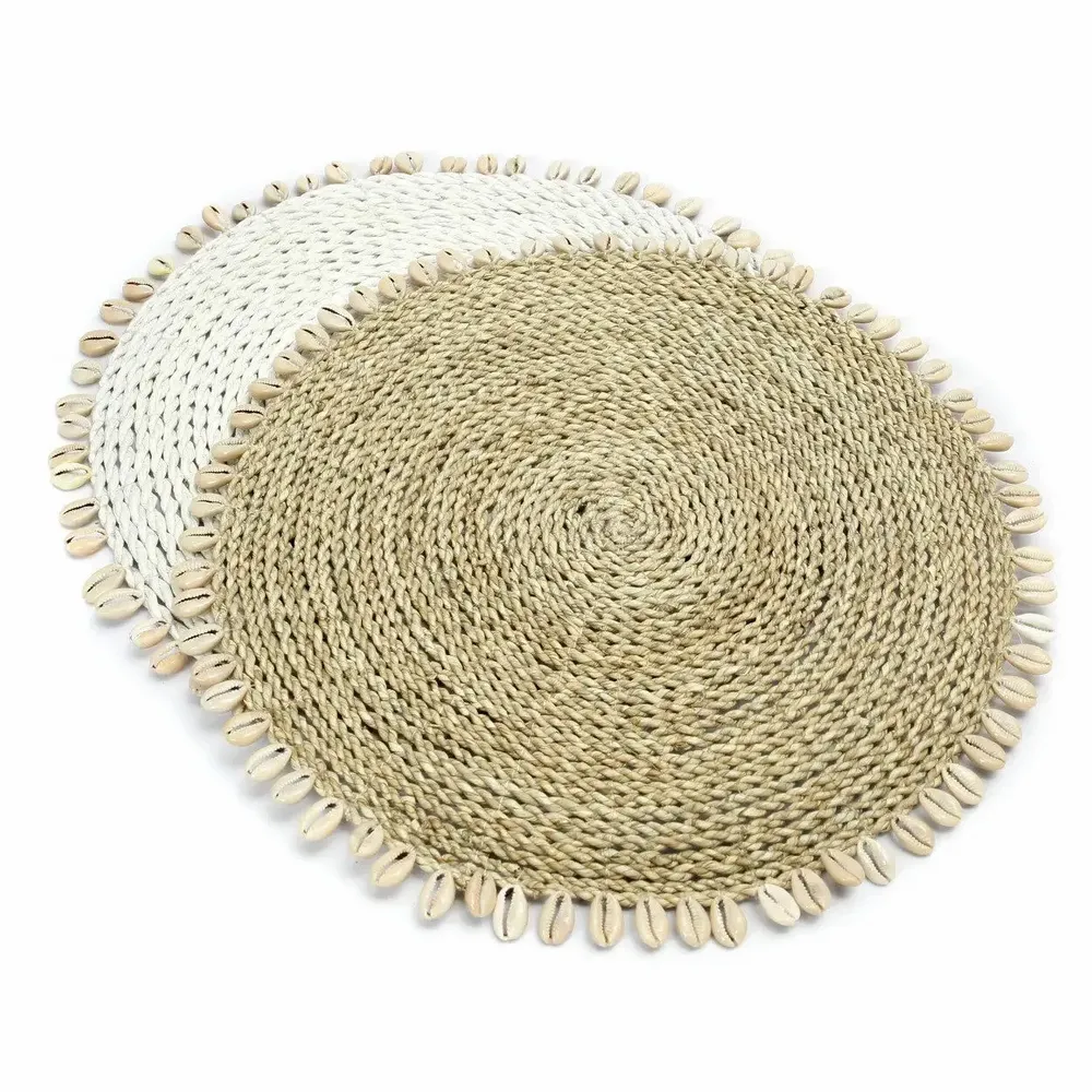 Placemats - The Seagrass Shell Placemat - Natural - BAZAR BIZAR LIVING