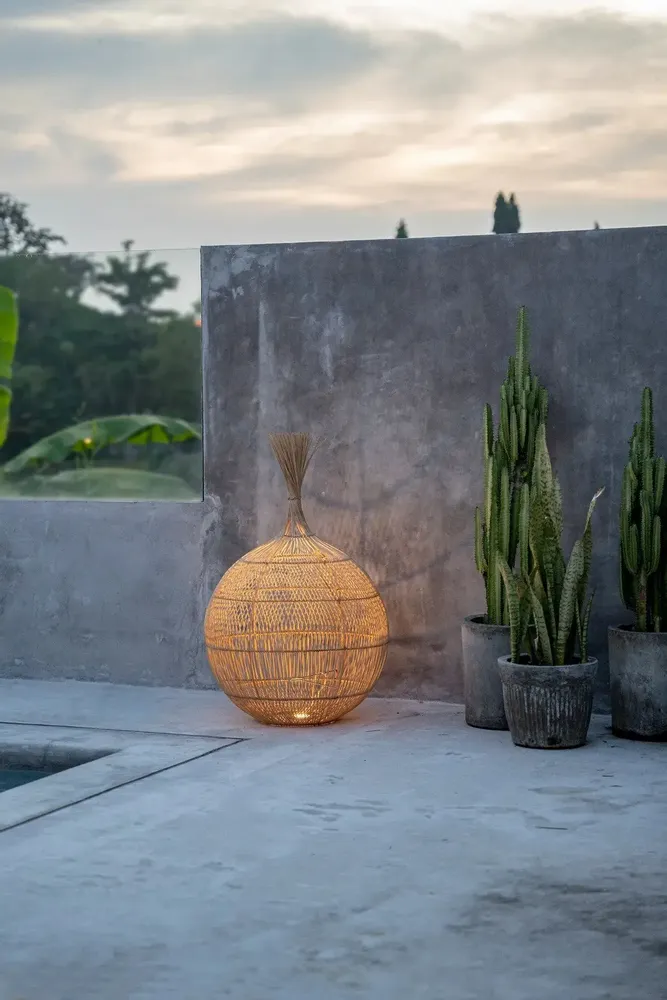 Floor lamps - The Wonton Floor Lamp - Pendant - Natural - BAZAR BIZAR LIVING