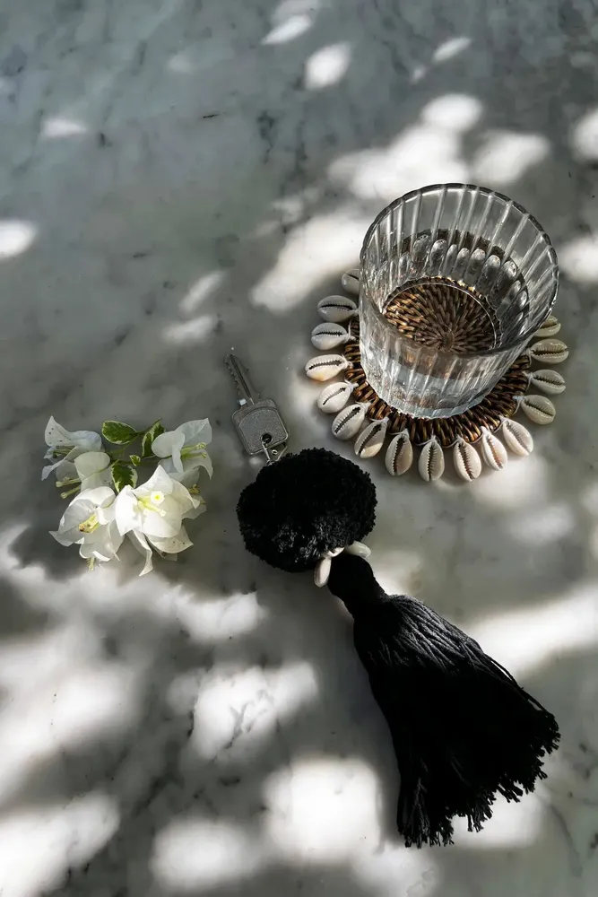 Decorative objects - The Pompom Keychain - Black - BAZAR BIZAR LIVING