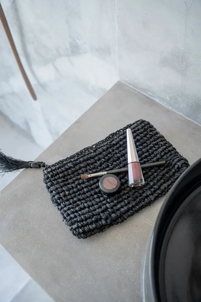 Clutches - The Raffia Clutch - Black Black - S - BAZAR BIZAR LIVING