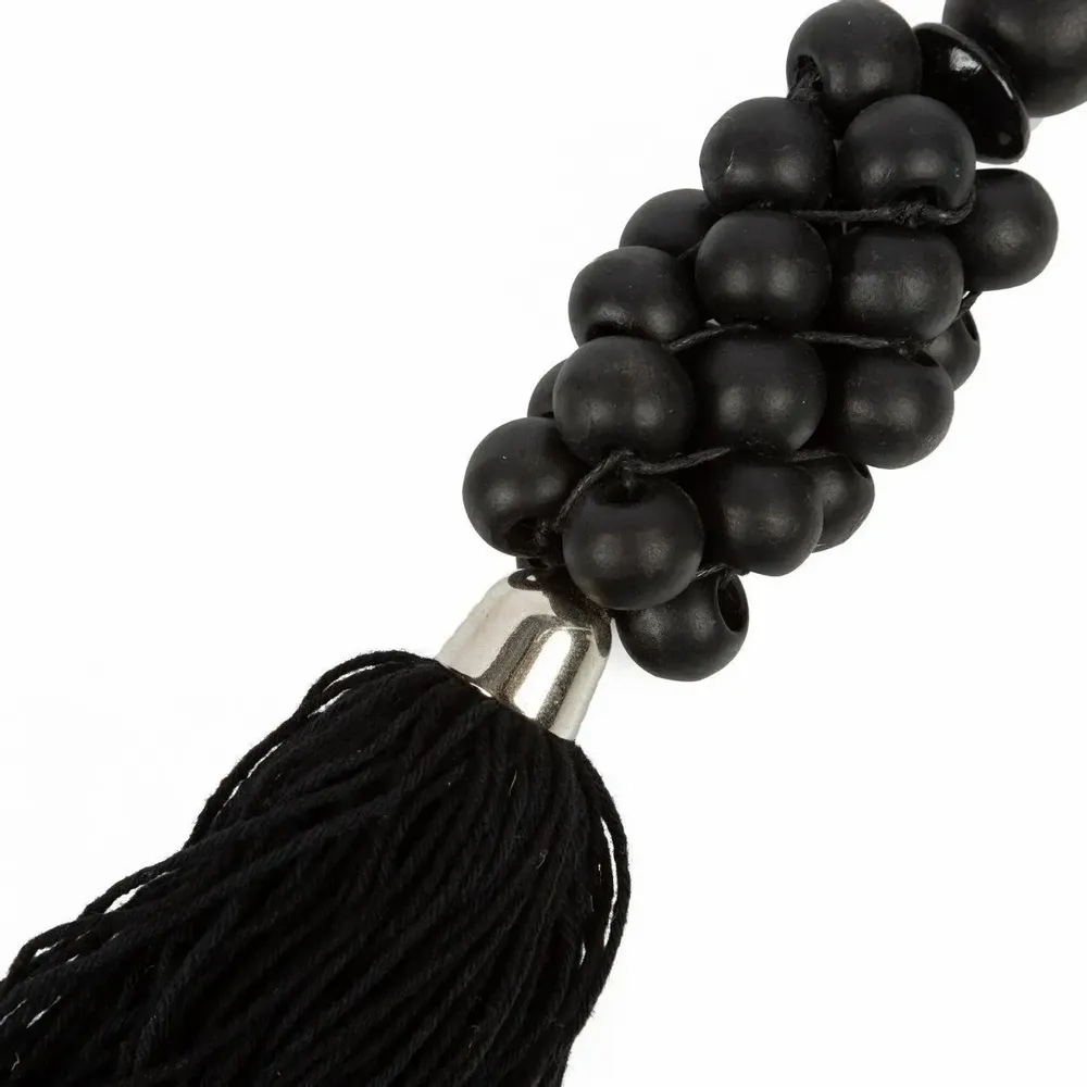 Decorative objects - The Wooden Beads Keychain - Black - BAZAR BIZAR LIVING