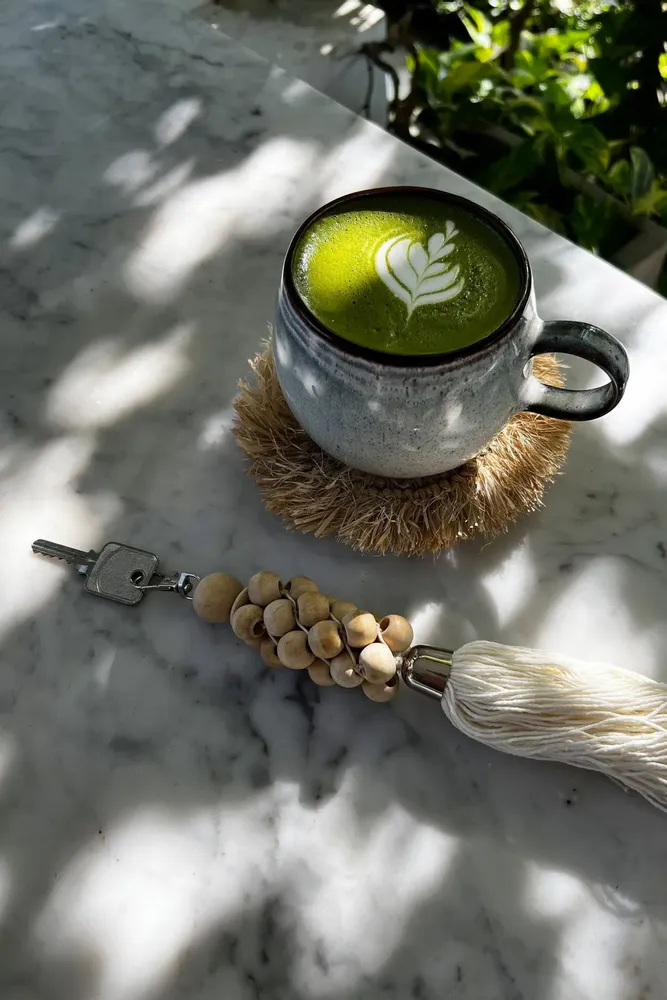 Decorative objects - The Wooden Beads Keychain - Natural White - BAZAR BIZAR LIVING