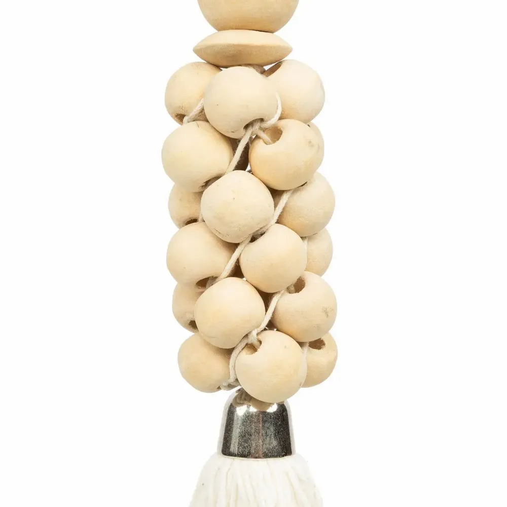 Decorative objects - The Wooden Beads Keychain - Natural White - BAZAR BIZAR LIVING