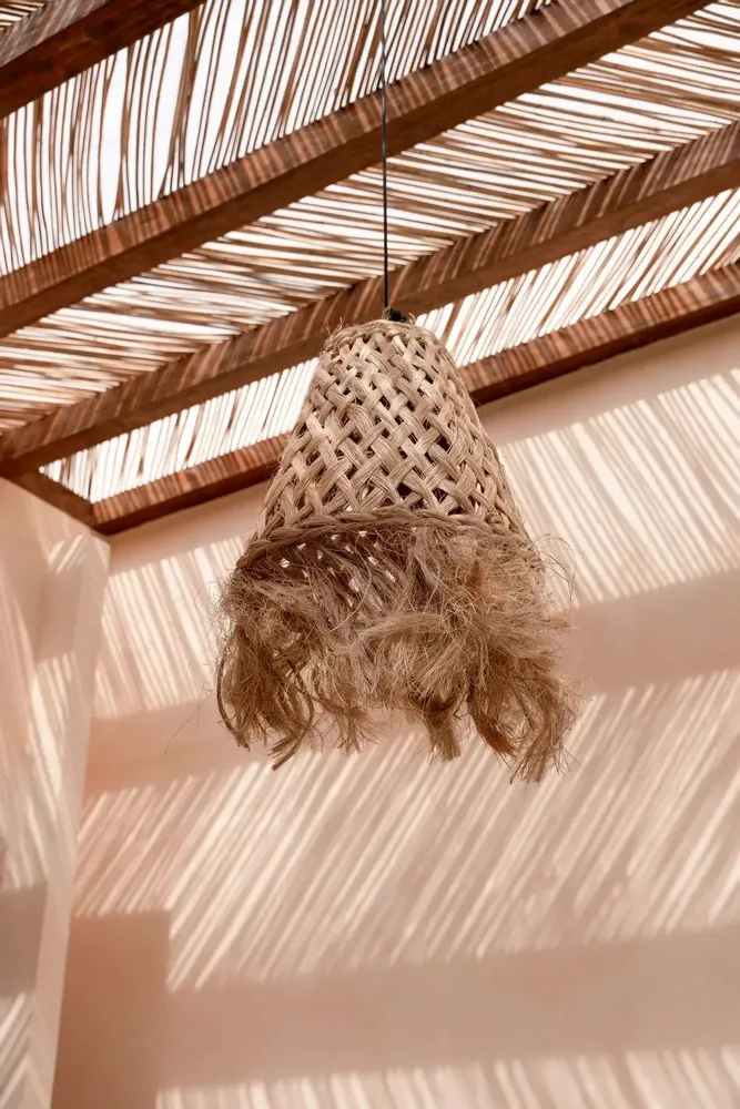 Hanging lights - The Abaca Jelly Fish Pendant - Natural - M - BAZAR BIZAR LIVING