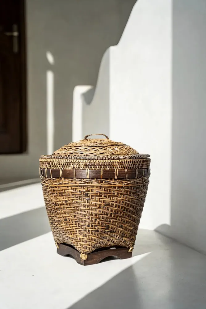 Caskets and boxes - The Colonial Storage Basket - Natural Brown - M - BAZAR BIZAR LIVING