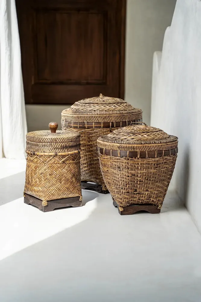 Caskets and boxes - The Colonial Storage Basket - Natural Brown - M - BAZAR BIZAR LIVING
