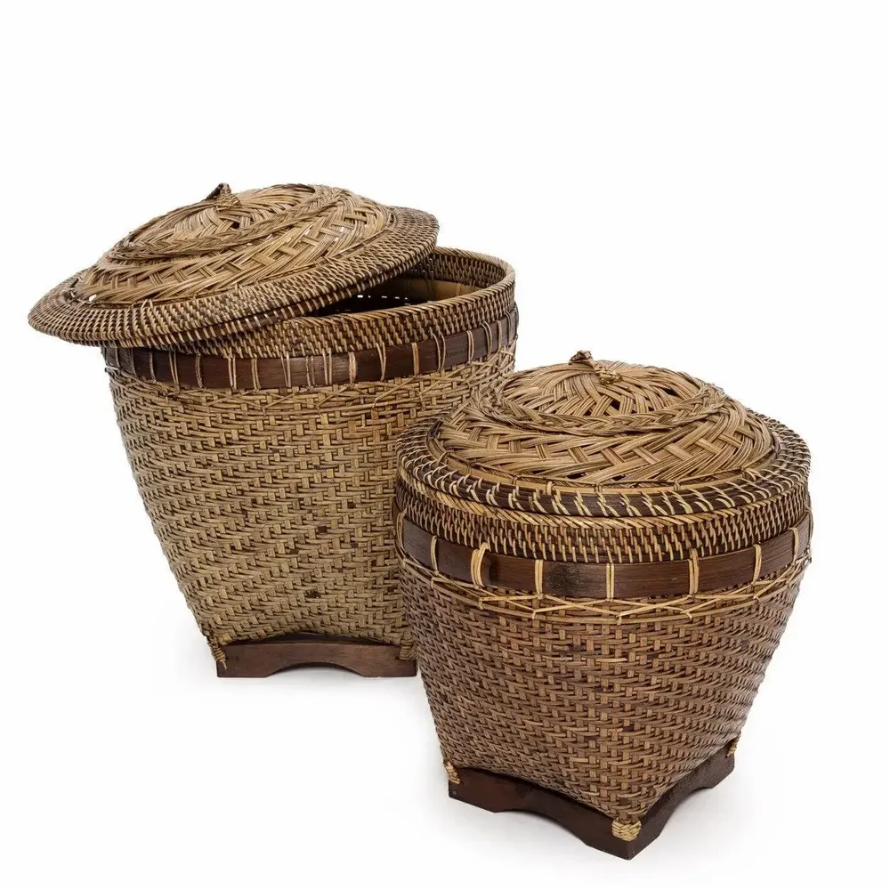 Caskets and boxes - The Colonial Storage Basket - Natural Brown - M - BAZAR BIZAR LIVING