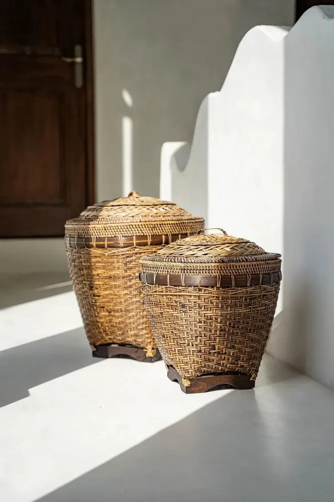 Caskets and boxes - The Colonial Storage Basket - Natural Brown - L - BAZAR BIZAR LIVING