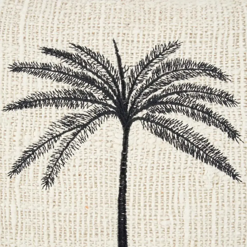 Coussins - La Housse de Coussin Gili Palm - Noir Naturel - BAZAR BIZAR LIVING