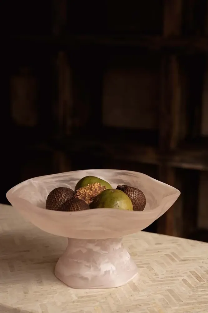 Platter and bowls - The Resin Organic Fruit Stand - Pink White - BAZAR BIZAR LIVING