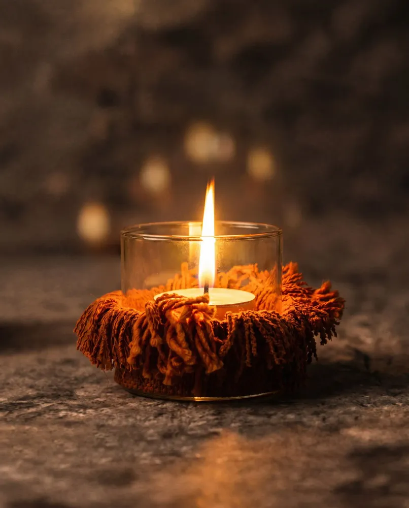 Candlesticks and candle holders - The Oh My Gee Candle Holder - Rust Velvet - S - BAZAR BIZAR LIVING