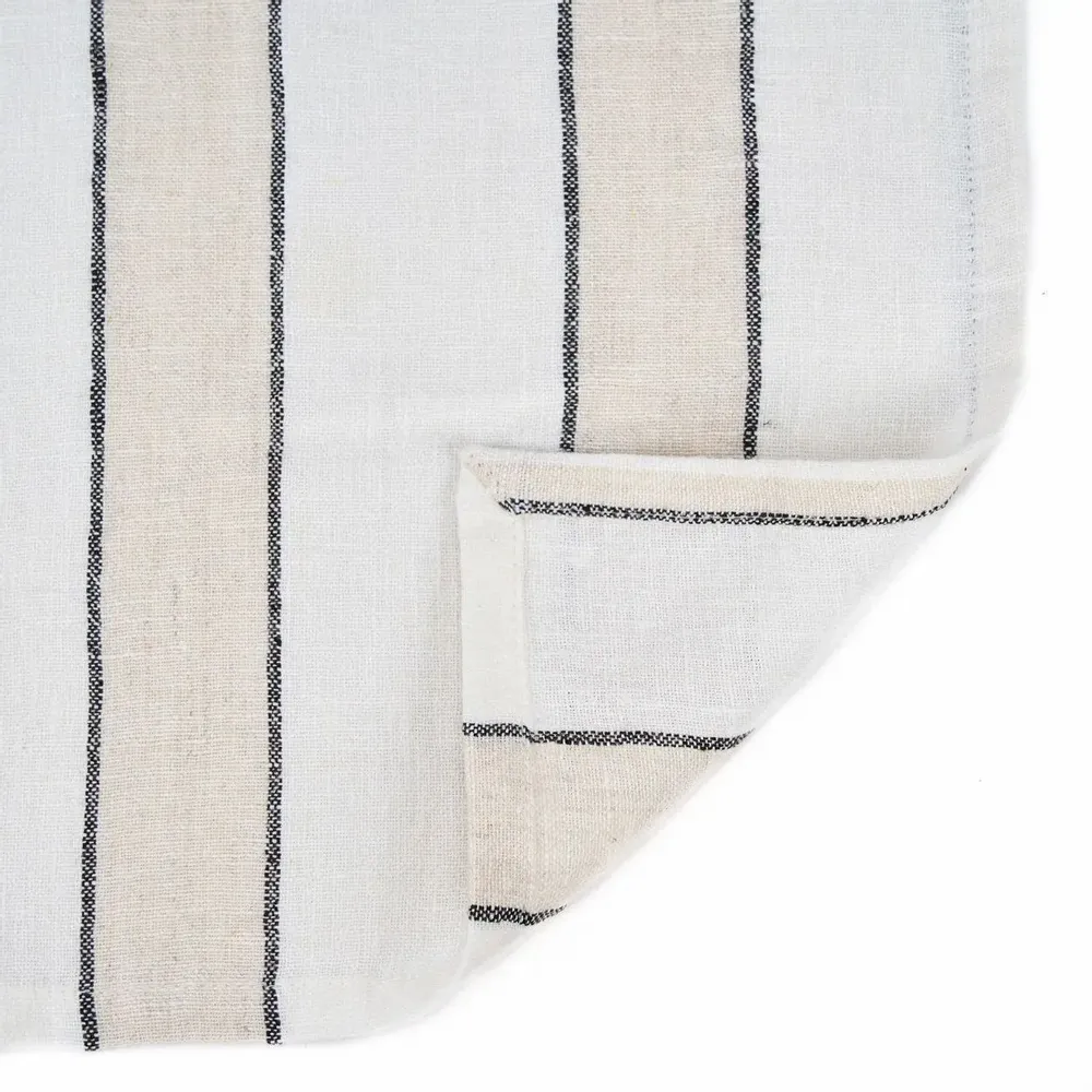 Napkins - The Provence Napkin - Natural Black White - 45x45 - BAZAR BIZAR LIVING