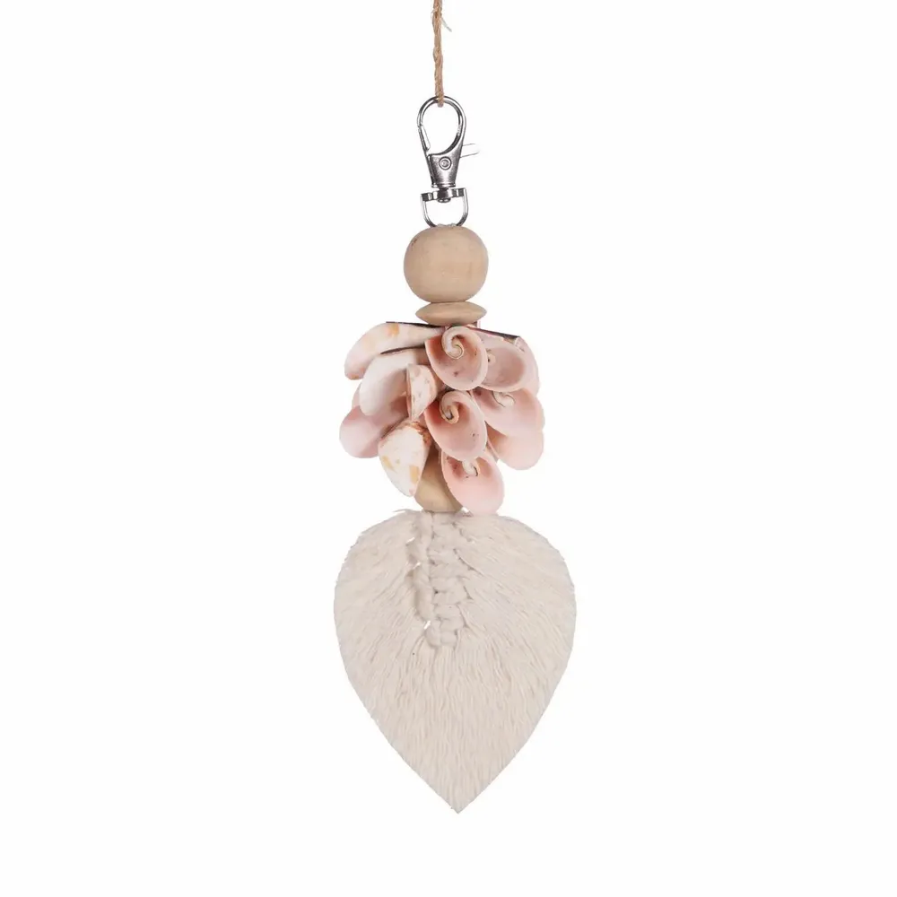 Decorative objects - The Shiva Shell Keychain - Pink White - BAZAR BIZAR LIVING