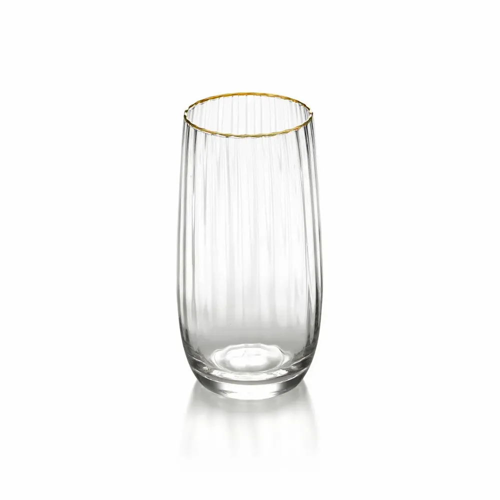 Glass - The Golden Rim Highball - Natural Gold - BAZAR BIZAR LIVING