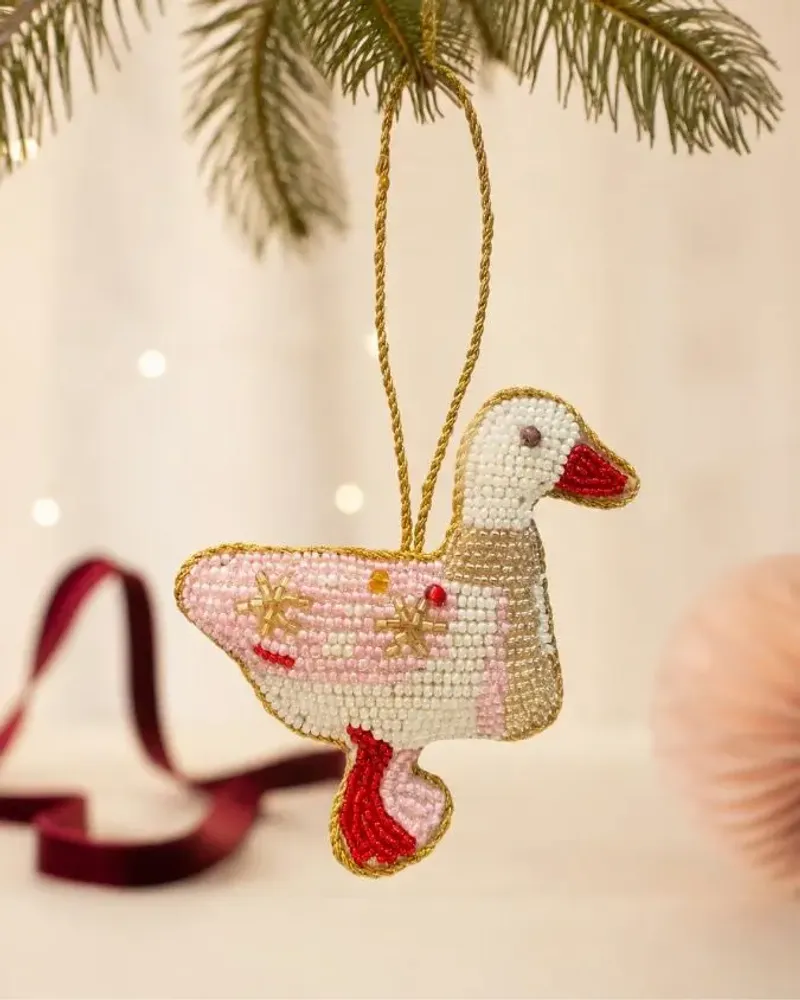 Other Christmas decorations - Embroidered beaded pendants in the morning - BAUBELS