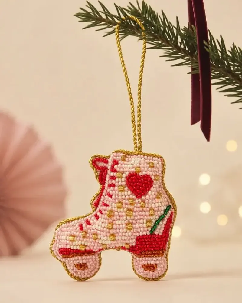 Other Christmas decorations - Embroidered beaded pendants in the morning - BAUBELS