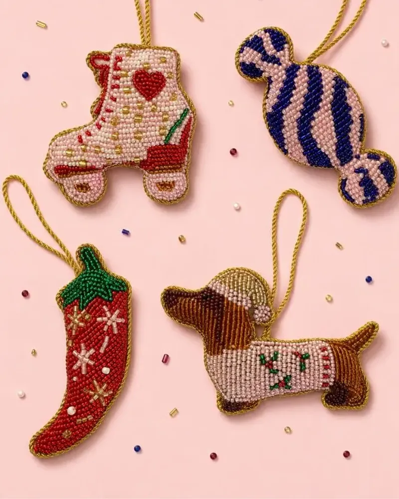Other Christmas decorations - Embroidered beaded pendants in the morning - BAUBELS