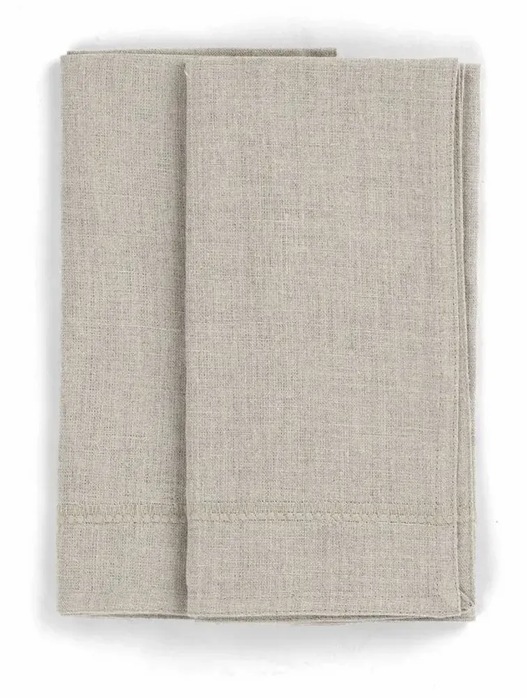 Linge de table textile - Serviettes en lin avec broderie - CHAMOIS