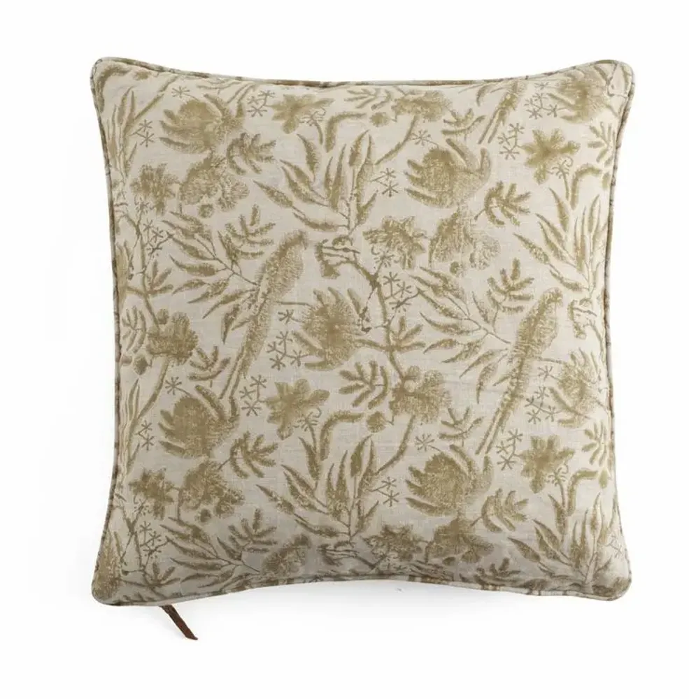 Coussins textile - Coussin en lin à imprimé Parrot - CHAMOIS
