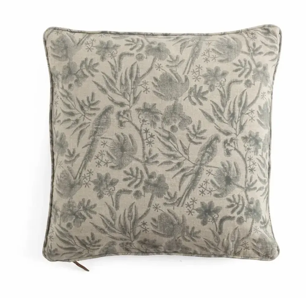 Coussins textile - Coussin en lin à imprimé Parrot - CHAMOIS