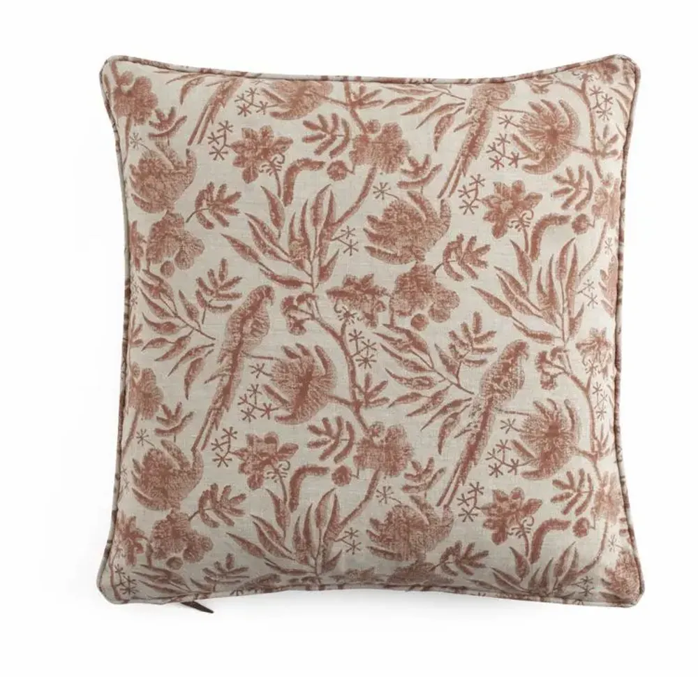 Coussins textile - Coussin en lin à imprimé Parrot - CHAMOIS