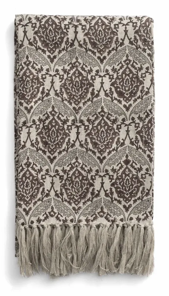 Throw blankets - Linen Throw - CHAMOIS