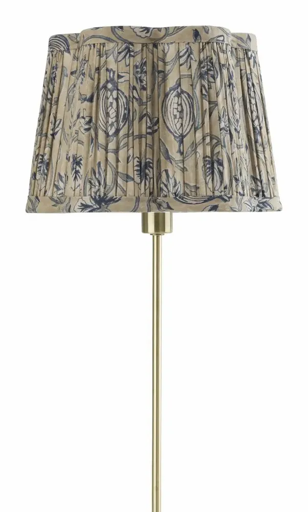 Desk lamps - Lampshade Scallop in Beige and Blue - CHAMOIS