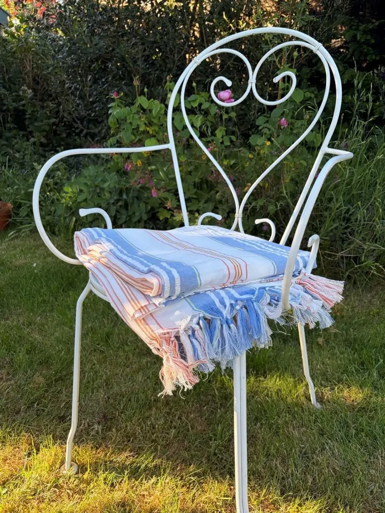 Other Christmas decorations - striped tablecloth - white-blue - OTTOMANIA